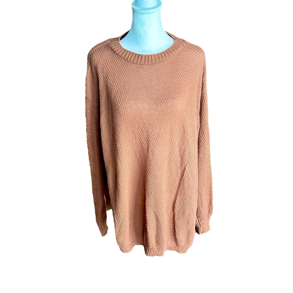 Boohoo Women’s Plus Side Split Moss Stitch Tunic Sweater